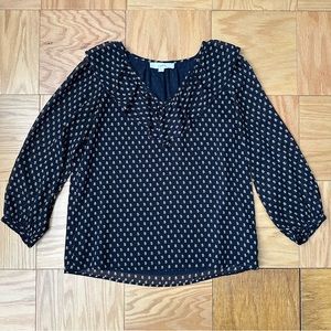 LOFT Rose Ruffle V-neck Blouse